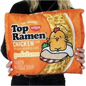 Top Ramen & Gudetama the Lazy Egg ~ 16" Plush Pillow ~ by Kidrobot ~ New w/ Tag